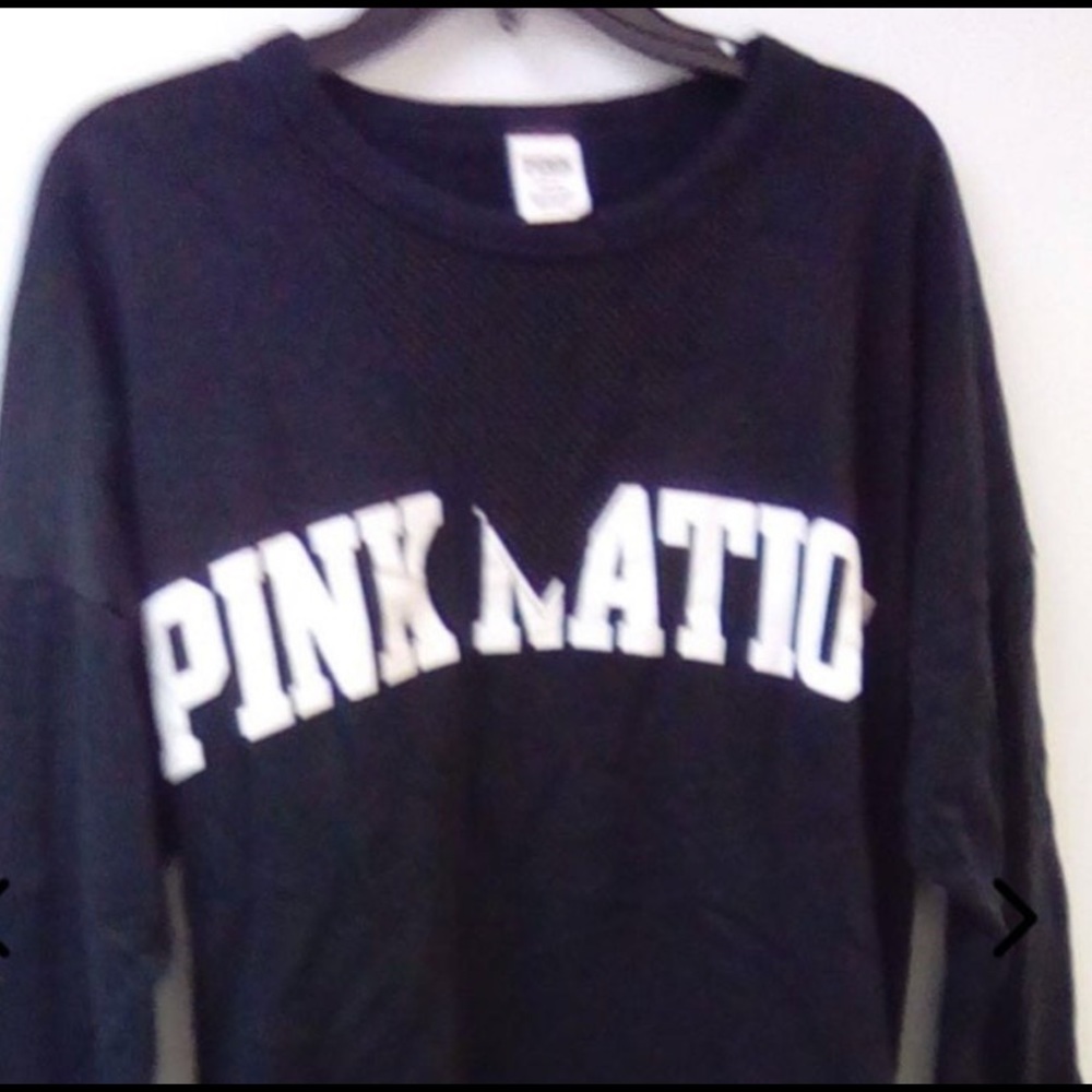 Pink Nation Unisex Black Sweat Shirt Style Top V Area Is Shear Size M
